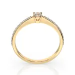 0,1+0,16 Karat Diamant Verlobungsring mit 21 Diamanten, Gelbgold 585 / 14K