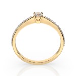 0,1+0,16 Karat Diamant Verlobungsring mit 21 Diamanten, Gelbgold 585 / 14K, Weite 53 mm, Gewicht ca. 1.2 g.