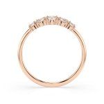 0,42 Karat Diamant Verlobungsring mit 5 Diamanten, Rotgold 585 / 14K, Weite 70 mm, Gewicht ca. 1.5 g.