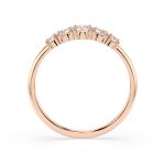 0,42 Karat Diamant Verlobungsring mit 5 Diamanten, Rotgold 585 / 14K, Weite 51 mm, Gewicht ca. 1.5 g.