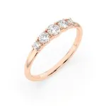 0,42 Karat Diamant Verlobungsring mit 5 Diamanten, Rotgold 585 / 14K, Weite 65 mm, Gewicht ca. 1.5 g.
