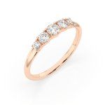 0,42 Karat Diamant Verlobungsring mit 5 Diamanten, Rotgold 585 / 14K, Weite 54 mm, Gewicht ca. 1.5 g.