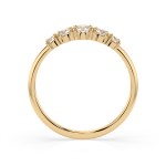 0,42 Karat Diamant Verlobungsring mit 5 Diamanten, Gelbgold 585 / 14K, Weite 48 mm, Gewicht ca. 1.5 g.