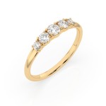 0,42 Karat Diamant Verlobungsring mit 5 Diamanten, Gelbgold 585 / 14K, Weite 61 mm, Gewicht ca. 1.5 g.