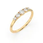 0,42 Karat Diamant Verlobungsring mit 5 Diamanten, Gelbgold 585 / 14K, Weite 50 mm, Gewicht ca. 1.5 g.