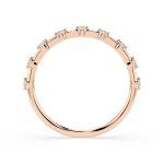 0,18 Karat Diamant Verlobungsring mit 9 Diamanten, Rotgold 585 / 14K, Weite 60 mm, Gewicht ca. 1.1 g.