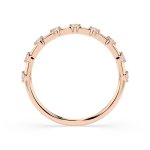 0,18 Karat Diamant Verlobungsring mit 9 Diamanten, Rotgold 585 / 14K, Weite 49 mm, Gewicht ca. 1.1 g.