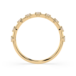 0,18 Karat Diamant Verlobungsring mit 9 Diamanten, Gelbgold 585 / 14K, Weite 70 mm, Gewicht ca. 1.1 g.