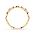 0,18 Karat Diamant Verlobungsring mit 9 Diamanten, Gelbgold 585 / 14K, Weite 71 mm, Gewicht ca. 1.1 g.