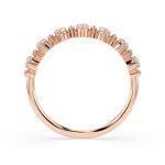 0,5 Karat Diamant Verlobungsring mit 15 Diamanten, Rotgold 585 / 14K, Weite 71 mm, Gewicht ca. 1.4 g.