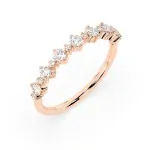 0,5 Karat Diamant Verlobungsring mit 15 Diamanten, Rotgold 585 / 14K, Weite 67 mm, Gewicht ca. 1.4 g.