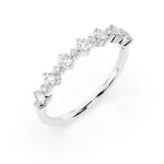 0,5 Karat Diamant Verlobungsring mit 15 Diamanten, Weißgold 585 / 14K, Weite 58 mm, Gewicht ca. 1.4 g.