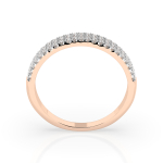 0,18 Karat Diamant Verlobungsring mit 46 Diamanten, Rotgold 585 / 14K, Weite 57 mm, Gewicht ca. 1.7 g.
