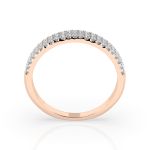 0,18 Karat Diamant Verlobungsring mit 46 Diamanten, Rotgold 585 / 14K, Weite 71 mm, Gewicht ca. 1.7 g.