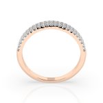 0,18 Karat Diamant Verlobungsring mit 46 Diamanten, Rotgold 585 / 14K, Weite 53 mm, Gewicht ca. 1.7 g.