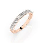 0,18 Karat Diamant Verlobungsring mit 46 Diamanten, Rotgold 585 / 14K, Weite 68 mm, Gewicht ca. 1.7 g.