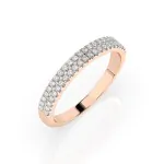 0,18 Karat Diamant Verlobungsring mit 46 Diamanten, Rotgold 585 / 14K, Weite 68 mm, Gewicht ca. 1.7 g.