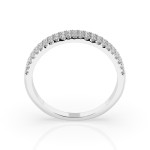 0,18 Karat Diamant Verlobungsring mit 46 Diamanten, Weißgold 585 / 14K, Weite 62 mm, Gewicht ca. 1.7 g.