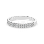 0,18 Karat Diamant Verlobungsring mit 46 Diamanten, Weißgold 585 / 14K, Weite 67 mm, Gewicht ca. 1.7 g.