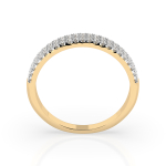 0,18 Karat Diamant Verlobungsring mit 46 Diamanten, Gelbgold 585 / 14K, Weite 61 mm, Gewicht ca. 1.7 g.