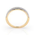0,18 Karat Diamant Verlobungsring mit 46 Diamanten, Gelbgold 585 / 14K, Weite 56 mm, Gewicht ca. 1.7 g.