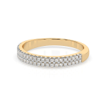 0,18 Karat Diamant Verlobungsring mit 46 Diamanten, Gelbgold 585 / 14K, Weite 61 mm, Gewicht ca. 1.7 g.