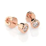 0,10 Karat Diamant Ohrstecker mit 2 echten Diamanten, Rotgold 585 / 14K