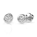 0,10 Karat Diamant Ohrstecker mit 2 echten Diamanten, Weißgold 585 / 14K