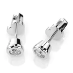 0,10 Karat Diamant Ohrstecker mit 2 echten Diamanten, Weißgold 585 / 14K