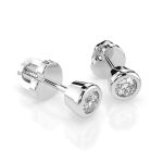 0,10 Karat Diamantohrstecker mit 2 echten Diamanten, Weißgold 585 / 14K