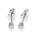 0,12 Karat Diamantohrstecker mit 2 echten Diamanten, Weißgold 585 / 14K