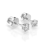 0,12 Karat Diamantohrstecker mit 2 echten Diamanten, Weißgold 585 / 14K