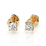 0,12 Karat Diamant Ohrstecker mit 2 echten Diamanten, Gelbgold 585 / 14K