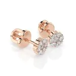 0,18 Karat Diamant Ohrstecker mit 14 echten Diamanten, Rotgold 585 / 14K