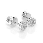 0,18 Karat Diamantohrstecker mit 14 echten Diamanten, Weißgold 585 / 14K