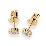 0,18 Karat Diamantohrstecker mit 14 echten Diamanten, Gelbgold 585 / 14K