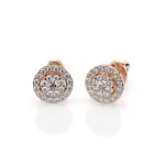 0,22 Karat Diamant Ohrstecker mit 50 echten Diamanten, Rotgold 585 / 14K