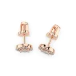 0,22 Karat Diamant Ohrstecker mit 50 echten Diamanten, Rotgold 585 / 14K