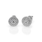 0,22 Karat Diamantohrstecker mit 50 echten Diamanten, Weißgold 585 / 14K