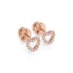 0,14 Karat Diamant Ohrstecker mit 28 echten Diamanten, Rotgold 585 / 14K