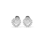 0,14 Karat Diamant Ohrstecker mit 28 echten Diamanten, Weißgold 585 / 14K