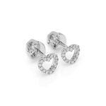 0,14 Karat Diamantohrstecker mit 28 echten Diamanten, Weißgold 585 / 14K