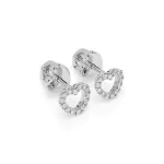 0,14 Karat Diamant Ohrstecker mit 28 echten Diamanten, Weißgold 585 / 14K
