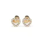 0,14 Karat Diamant Ohrstecker mit 28 echten Diamanten, Gelbgold 585 / 14K