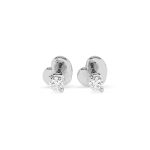 0,08 Karat Diamantohrstecker mit 2 echten Diamanten, Weißgold 585 / 14K