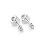 0,08 Karat Diamant Ohrstecker mit 2 echten Diamanten, Weißgold 585 / 14K