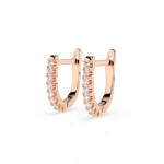 0,32 Karat Diamant Creolen, Rotgold 585 / 14 Karat, Gewicht ca. 1.7 g.