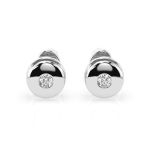 0,08 Karat Diamantohrstecker mit 2 echten Diamanten, Weißgold 585 / 14K