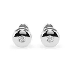 0,08 Karat Diamant Ohrstecker mit 2 echten Diamanten, Weißgold 585 / 14K