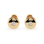 0,08 Karat Diamant Ohrstecker mit 2 echten Diamanten, Gelbgold 585 / 14K